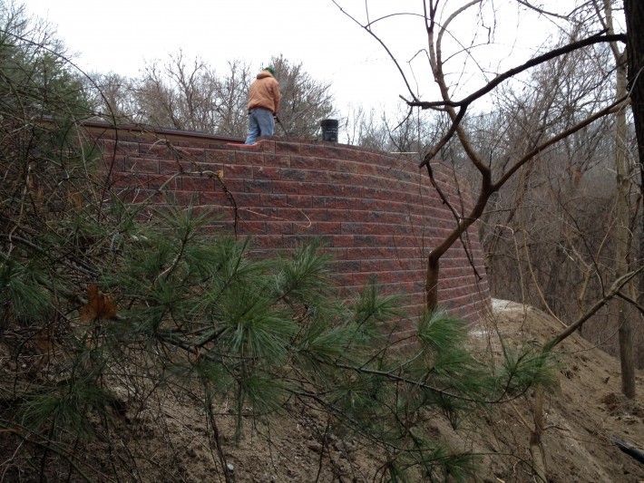 Northwest Indiana retaining wall installation
